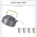 Caffettiera con bollitore per teiera in alluminio da picnic portatile da alpinismo da 0,8 litri, 0.8L