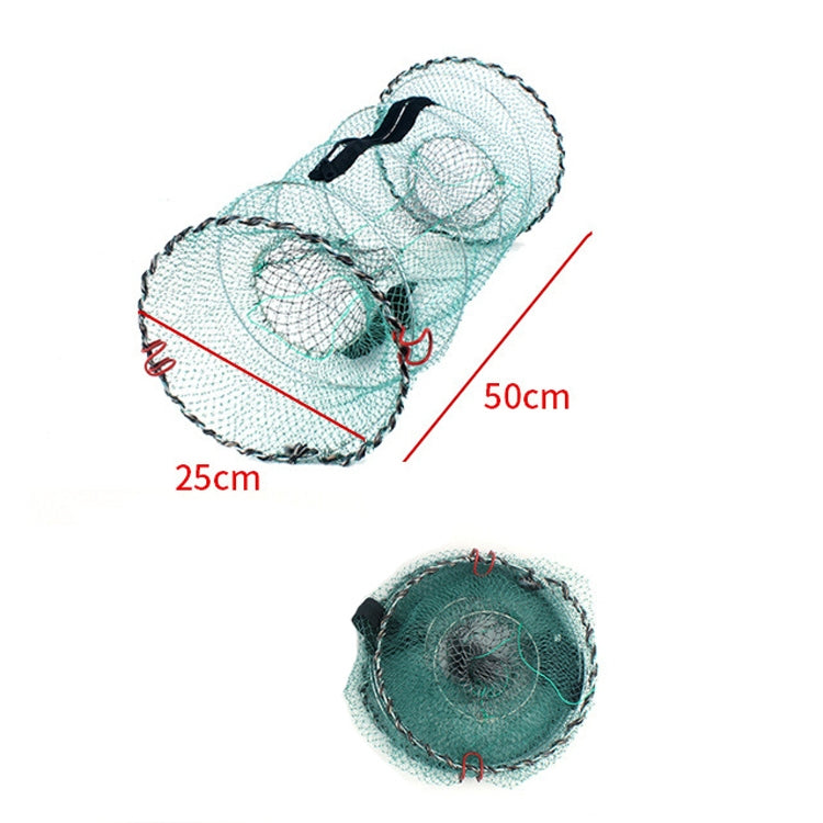 Rete da pesca pieghevole rotonda con gabbia per granchio a molla, Small