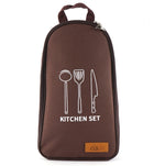 CLS 7-in-1 Outdoor 201 Set di pentole in acciaio inossidabile Utensili da cucina per picnic Borsa da picnic portatile, 7 in 1 Coffee, 7 in 1 Triangle Pattern