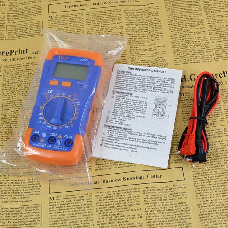 A830L Multi-purpose Capacitance Meter Digital Multimeter with Illumination Protection