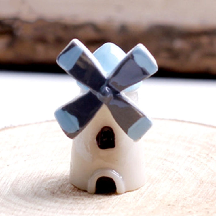 Set 4 mini mulini a vento in resina per decorazione