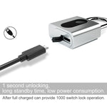 Lucchetto per porta USB ricaricabile Lucchetto per impronte digitali Sblocco rapido Blocco di sicurezza in metallo intelligente senza chiave, Keyless Smart Metal Lock