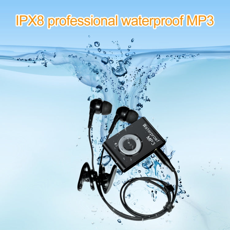 IPX8 Impermeabile Nuoto Immersione Sport Lettore musicale MP3 con clip e auricolare, supporto FM, 4GB, 8GB