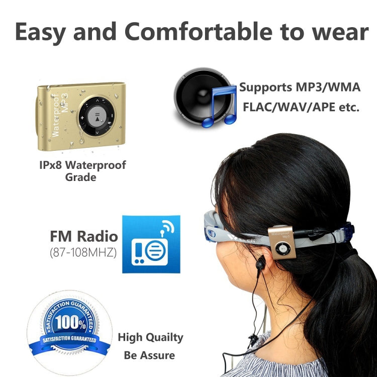 Lettore MP3 impermeabile IPX8 con radio FM 4GB/8GB