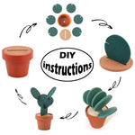 Novità Sottobicchiere per cactus fai-da-te Tappetino per tè isolante antiscivolo Home Storage Decorazione multifunzione per desktop, Cactus Coaster