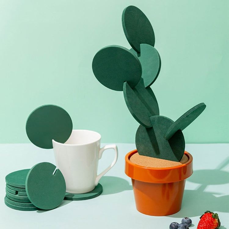Novità Sottobicchiere per cactus fai-da-te Tappetino per tè isolante antiscivolo Home Storage Decorazione multifunzione per desktop, Cactus Coaster