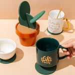 Novità Sottobicchiere per cactus fai-da-te Tappetino per tè isolante antiscivolo Home Storage Decorazione multifunzione per desktop, Cactus Coaster
