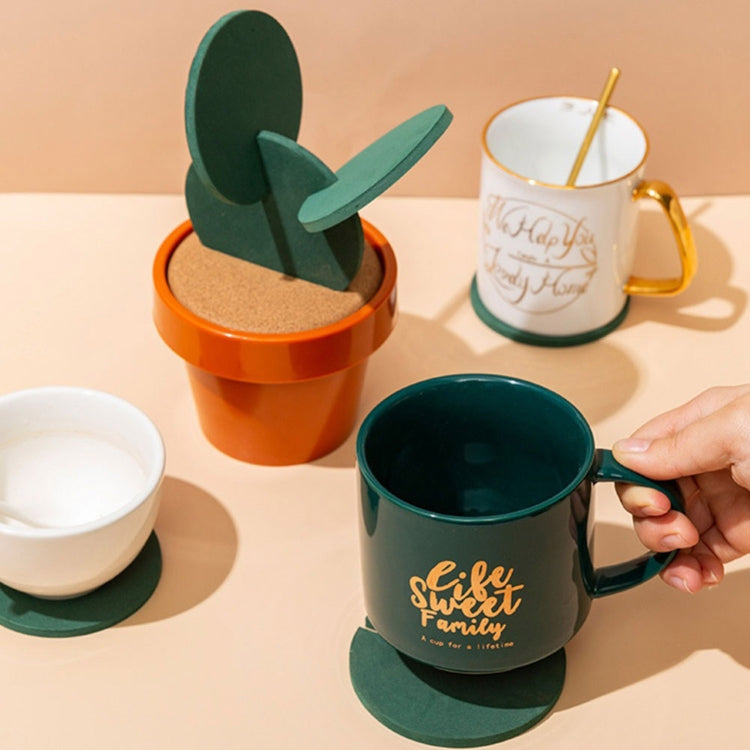 Novità Sottobicchiere per cactus fai-da-te Tappetino per tè isolante antiscivolo Home Storage Decorazione multifunzione per desktop, Cactus Coaster