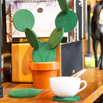 Novità Sottobicchiere per cactus fai-da-te Tappetino per tè isolante antiscivolo Home Storage Decorazione multifunzione per desktop, Cactus Coaster
