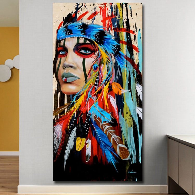 Stampe d'arte moderna da parete Pittura su tela con donne piumate e ragazza colorata per la decorazione della casa del soggiorno, 30x45cm, 40X60cm, 50X70cm, 40X80cm