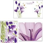 Decorazioni per la casa Fai da te Poster di fiori di giglio viola Adesivi decorativi da parete per soggiorno Adesivi impermeabili rimovibili, M, L