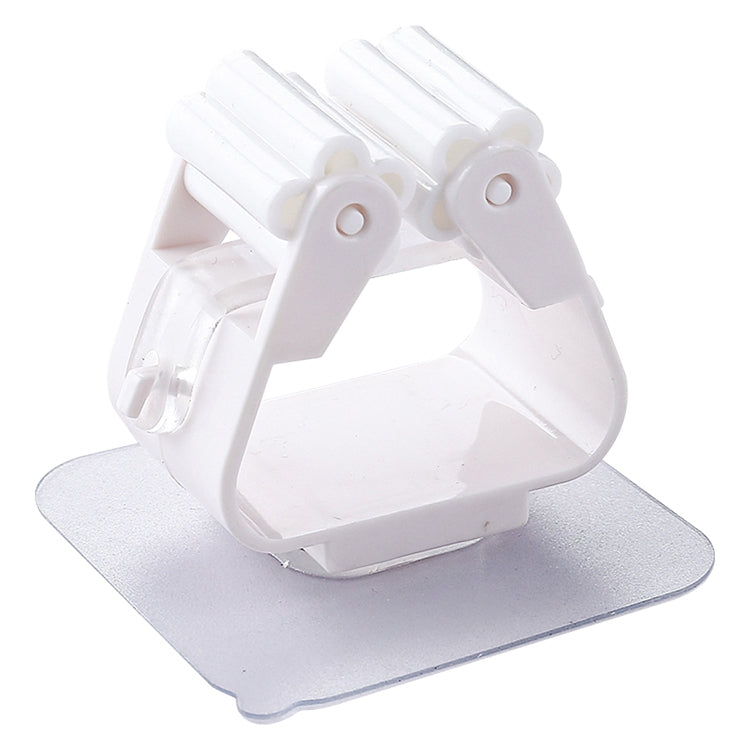 Supporto per mop Supporto per organizer a parete Cucina per la casa Bagno Adesivo Portaoggetti per scopa Appendiabiti con gancio per clip, Clip Hook White