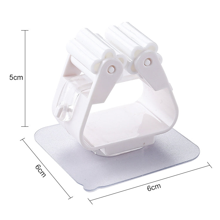 Supporto per mop Supporto per organizer a parete Cucina per la casa Bagno Adesivo Portaoggetti per scopa Appendiabiti con gancio per clip, Clip Hook White
