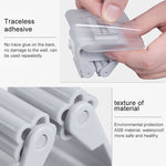 Supporto per mop Supporto per organizer a parete Cucina per la casa Bagno Adesivo Portaoggetti per scopa Appendiabiti con gancio per clip, Clip Hook White
