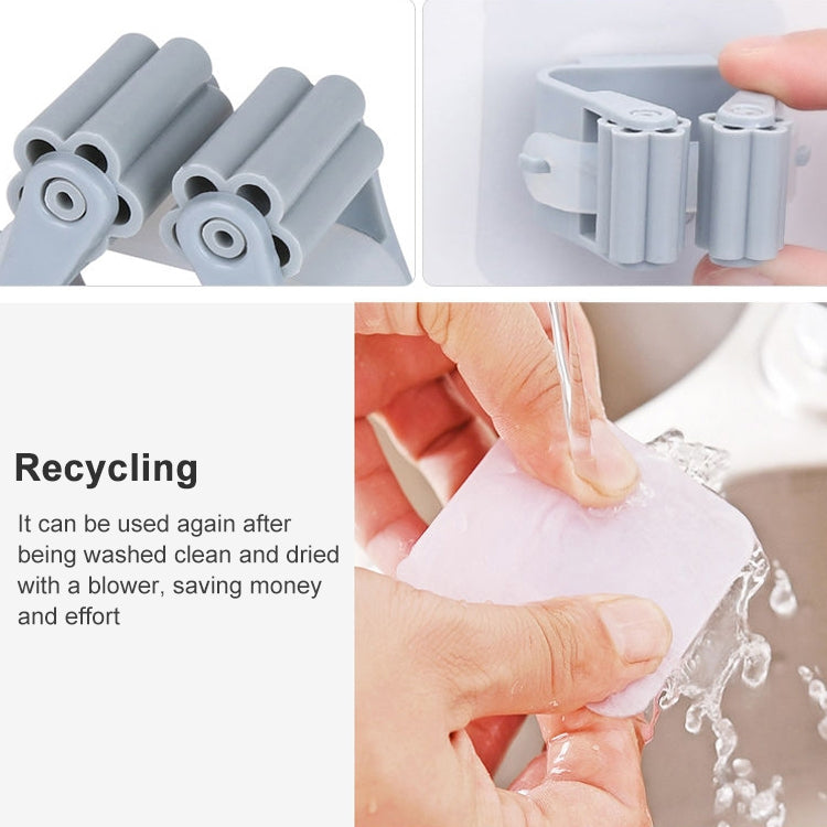 Supporto per mop Supporto per organizer a parete Cucina per la casa Bagno Adesivo Portaoggetti per scopa Appendiabiti con gancio per clip, Clip Hook White