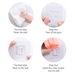 Supporto per mop Supporto per organizer a parete Cucina per la casa Bagno Adesivo Portaoggetti per scopa Appendiabiti con gancio per clip, Clip Hook White