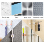 Supporto per mop Supporto per organizer a parete Cucina per la casa Bagno Adesivo Portaoggetti per scopa Appendiabiti con gancio per clip, Clip Hook White