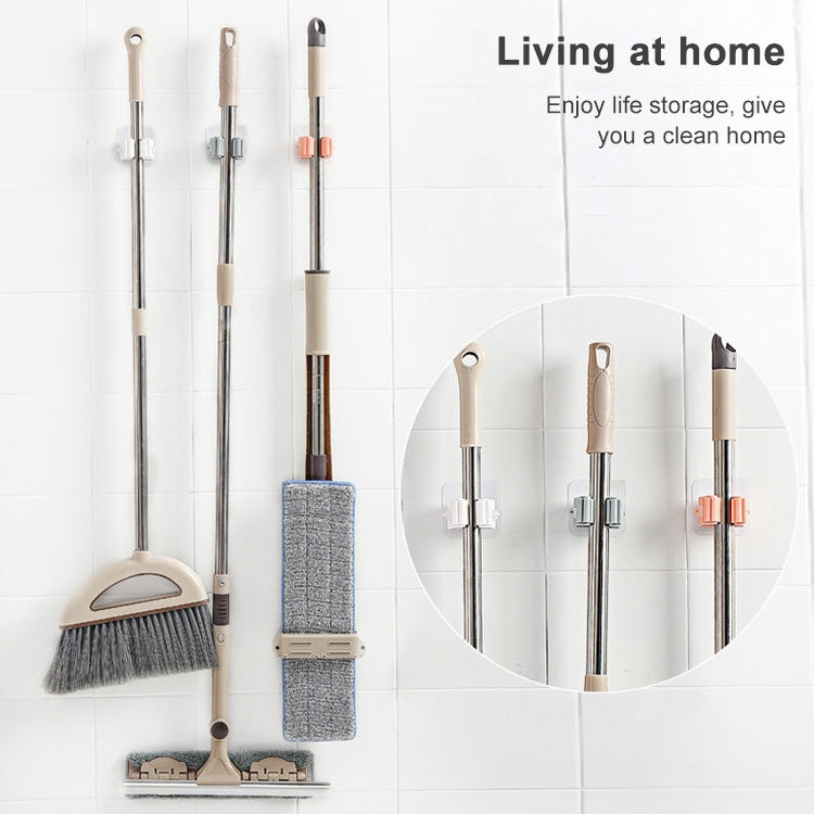 Supporto per mop Supporto per organizer a parete Cucina per la casa Bagno Adesivo Portaoggetti per scopa Appendiabiti con gancio per clip, Clip Hook White