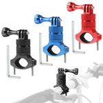 Staffa di montaggio per bicicletta in lega di alluminio Clip per bicicletta per action camera, Black, Red, Blue