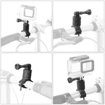 Staffa di montaggio per bicicletta in lega di alluminio Clip per bicicletta per action camera, Black, Red, Blue