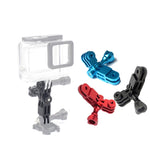 Adattatore universale a 360 gradi per braccio di regolazione a tre vie in lega di alluminio per action camera, Red, Blue, Black