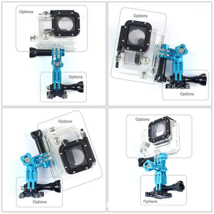Adattatore universale a 360 gradi per braccio di regolazione a tre vie in lega di alluminio per action camera, Red, Blue, Black
