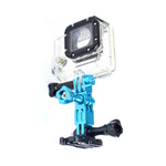 Adattatore universale a 360 gradi per braccio di regolazione a tre vie in lega di alluminio per action camera, Red, Blue, Black