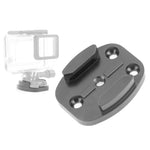 Base di montaggio per treppiede a sgancio rapido in alluminio a 4 fori per fotocamera sportiva, Black, Black Embedded Nut