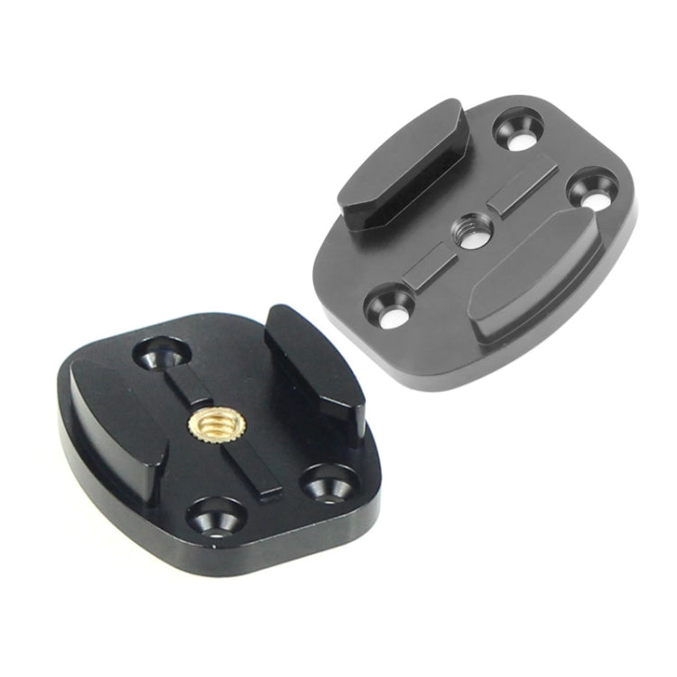 Base di montaggio per treppiede a sgancio rapido in alluminio a 4 fori per fotocamera sportiva, Black, Black Embedded Nut