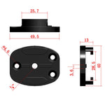 Base di montaggio per treppiede a sgancio rapido in alluminio a 4 fori per fotocamera sportiva, Black, Black Embedded Nut