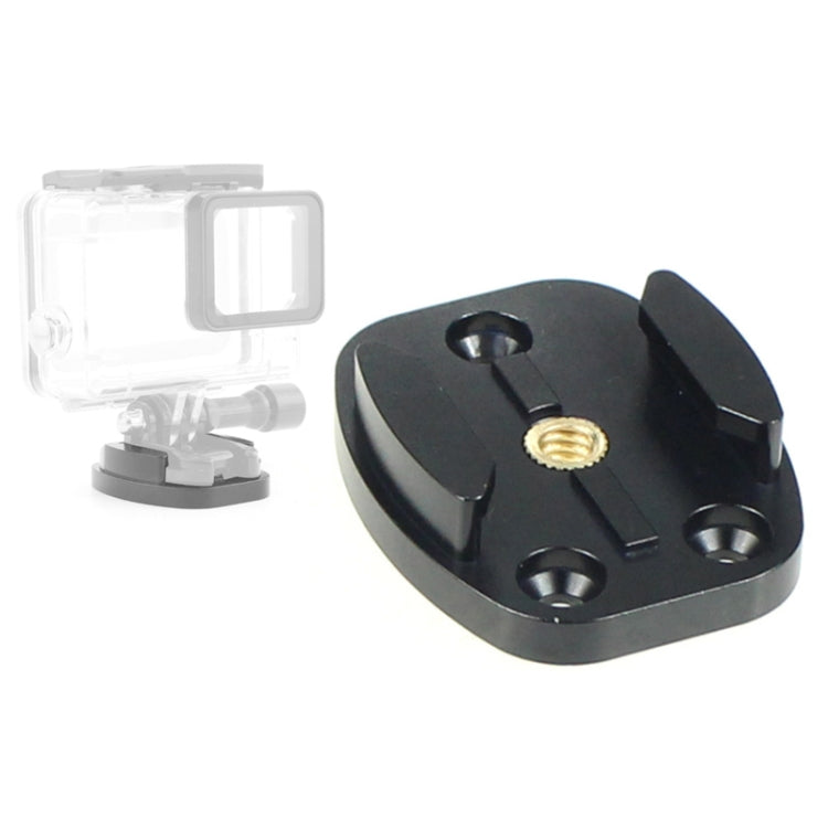 Base di montaggio per treppiede a sgancio rapido in alluminio a 4 fori per fotocamera sportiva, Black, Black Embedded Nut