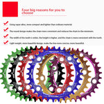 Parti della piastra dentata per bicicletta MTB 104BCD per corona rotonda stretta e larga MOTSUV, Disk 32T, Disk 34T, Disk 36T, Disk 38T, Elliptic plate  32T
