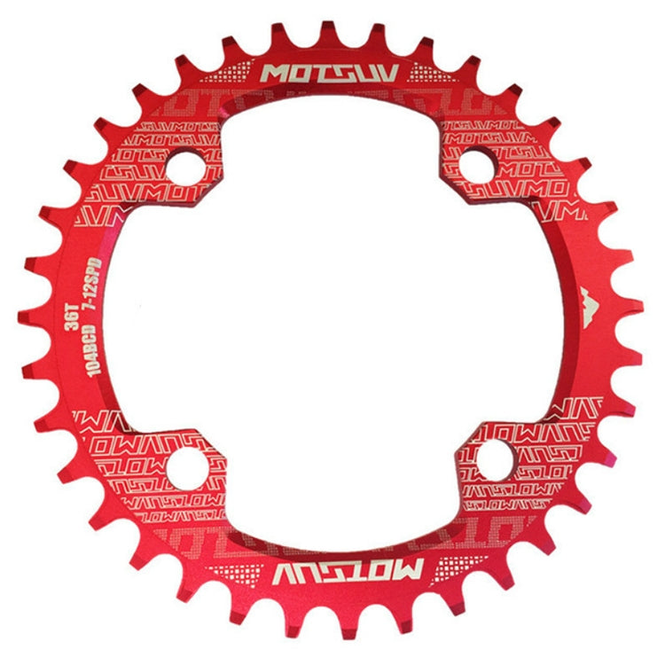 Parti della piastra dentata per bicicletta MTB 104BCD per corona rotonda stretta e larga MOTSUV, Disk 32T, Disk 34T, Disk 36T, Disk 38T, Elliptic plate  32T