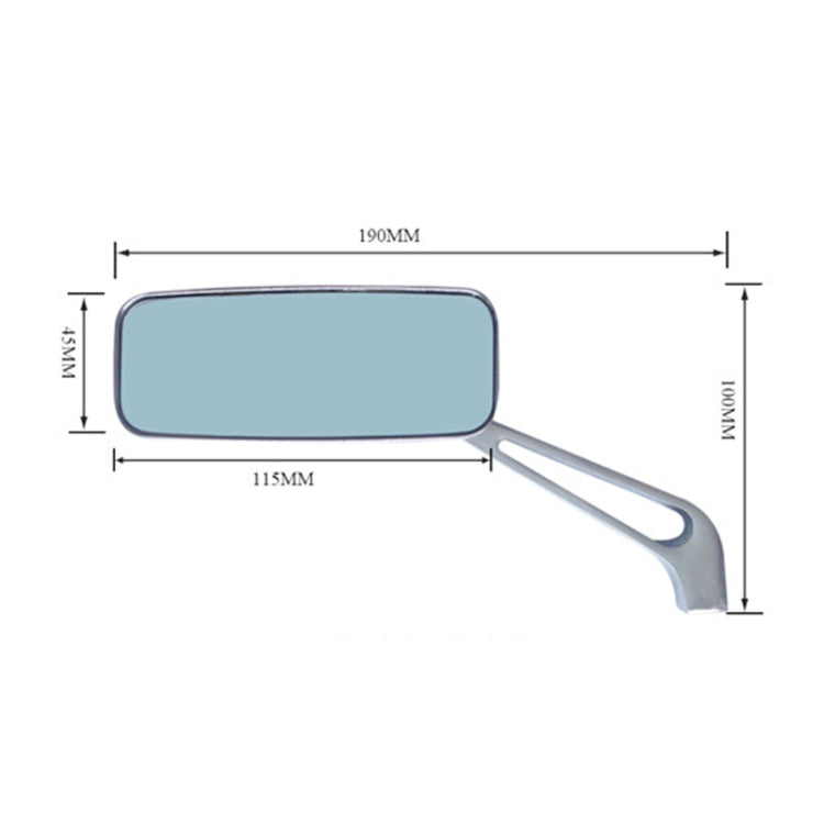 Specchietto retrovisore modificato per moto in alluminio quadrato antiriflesso, Anti-glare