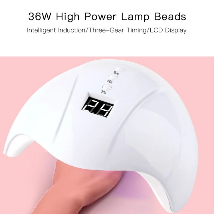 Lampada UV LED da 36 W per asciugare le unghie, 12 LED, per la polimerizzazione della macchina per unghie, timer anni '30/'60/'99, connettore USB