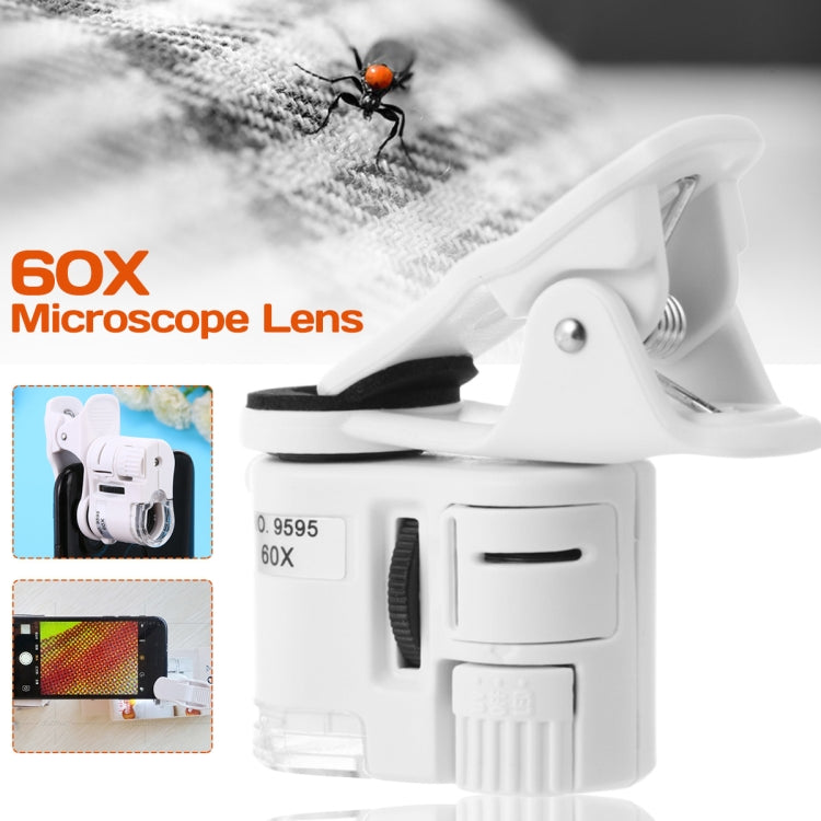 Microscopio HD 60x con luce LED per smartphone