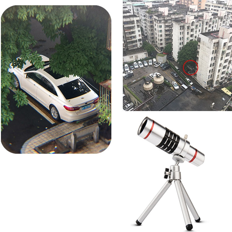 Bolanke Telescopio da esterno Accessori per telefoni cellulari Teleobiettivo da ripresa con clip metallica universale, 12X, 18X