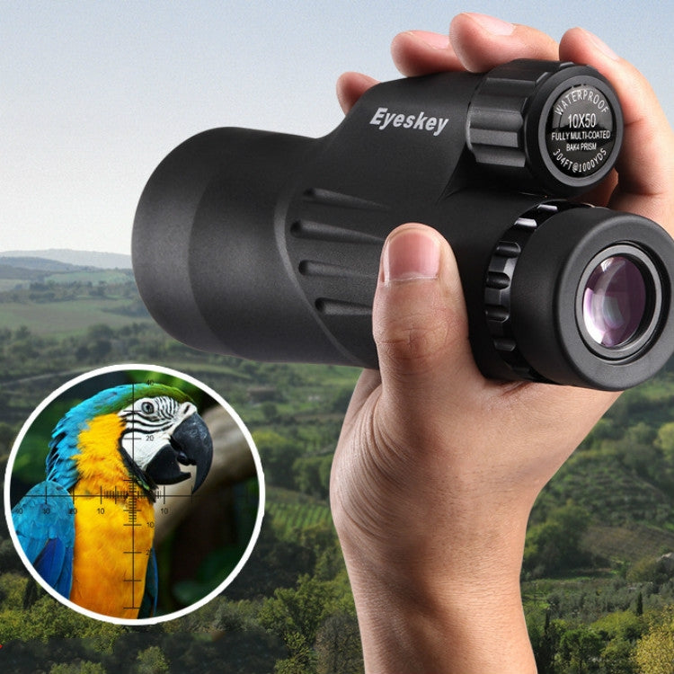 Eyeskey 10X50 Telescopio Misurabile Calibro di Grandi Dimensioni Ingrandimento Alto HD Basso Livello di Luce Visione Notturna Binocolo Monoculare Impermeabile, 10X50 Monocular