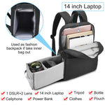 Zaino per computer business casual a doppio strato CADeN L4 Borsa per fotocamera digitale multifunzione USB