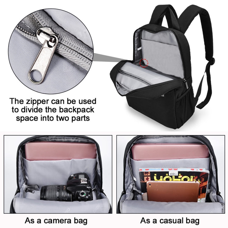Zaino per computer business casual a doppio strato CADeN L4 Borsa per fotocamera digitale multifunzione USB