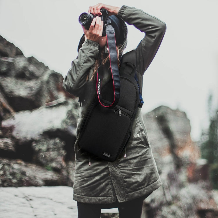 Zaino fotografico CADeN D15 Messenger a spalla singola multifunzione con copertina aperta Zaino per fotocamera reflex per il tempo libero all'aperto, D15