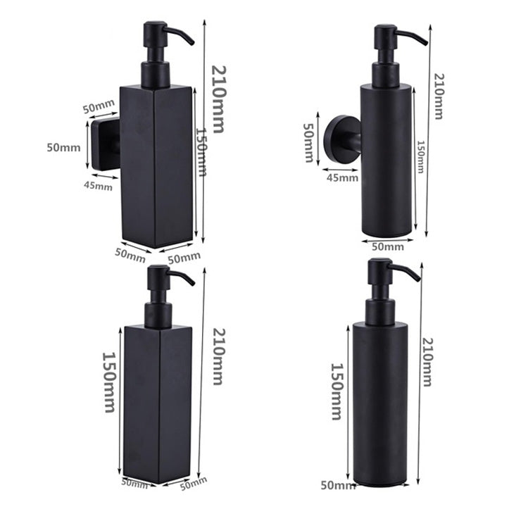 Dispenser di sapone manuale a parete in acciaio inossidabile 304, Square Wall-mounted, Round Wall-mounted, Square Table Top, Round Table Top