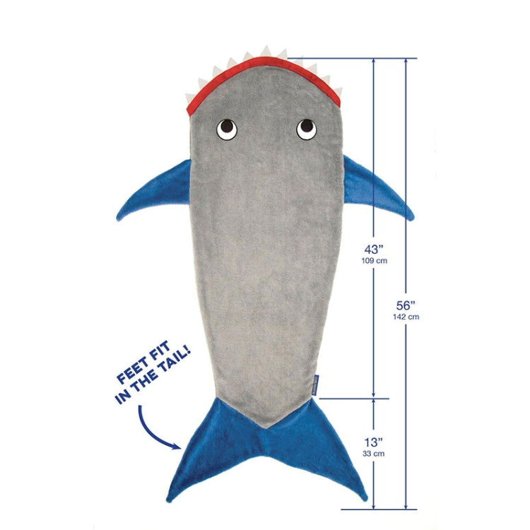 Coperta per dormire con sirena squalo invernale, sacco a pelo per bambini in morbida lana, Shark Sleeping Blanket