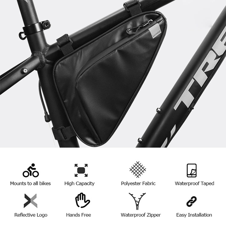 Borsa triangolare in poliestere cerato con trave anteriore per bicicletta Shark Tiger, Shark Tiger 1.5L Front Beam Bag
