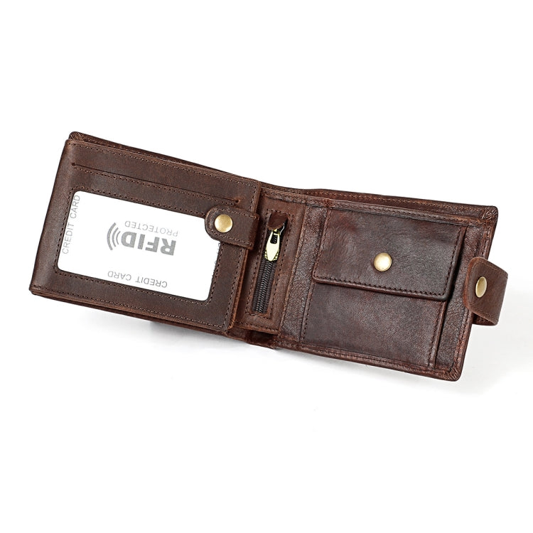 Porta carte in pelle multi-bit modello Crazy Horse Portafoglio da uomo RFID antimagnetico, RFID Men Wallet