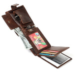 Porta carte in pelle multi-bit modello Crazy Horse Portafoglio da uomo RFID antimagnetico, RFID Men Wallet