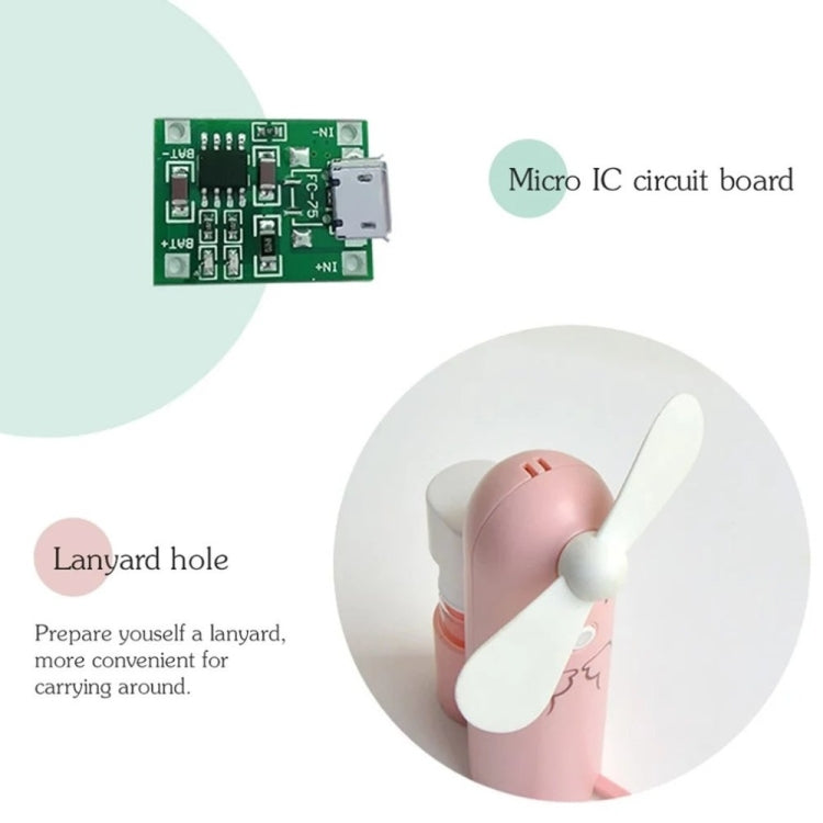 Ventilatore USB portatile con staffa creativa per telefono cellulare Spray per cartoni animati Mini ventilatore