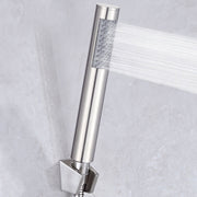 Soffione doccia con ugello palmare a barra tonda in acciaio inossidabile pressurizzato a risparmio idrico in tre pezzi, Three-piece Shower