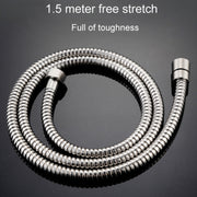 Soffione doccia con ugello palmare a barra tonda in acciaio inossidabile pressurizzato a risparmio idrico in tre pezzi, Three-piece Shower