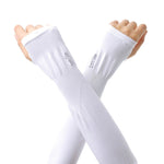 Maniche lunghe per protezione solare in seta di ghiaccio Ciclismo Guida Manichetta per braccio UV all'aperto, Lunghezza: 38 cm, Ice Silk Arm Oversleeve (White), Ice Silk Arm Oversleeve (Black), Ice Silk Arm Oversleeve (Gray)                            ...